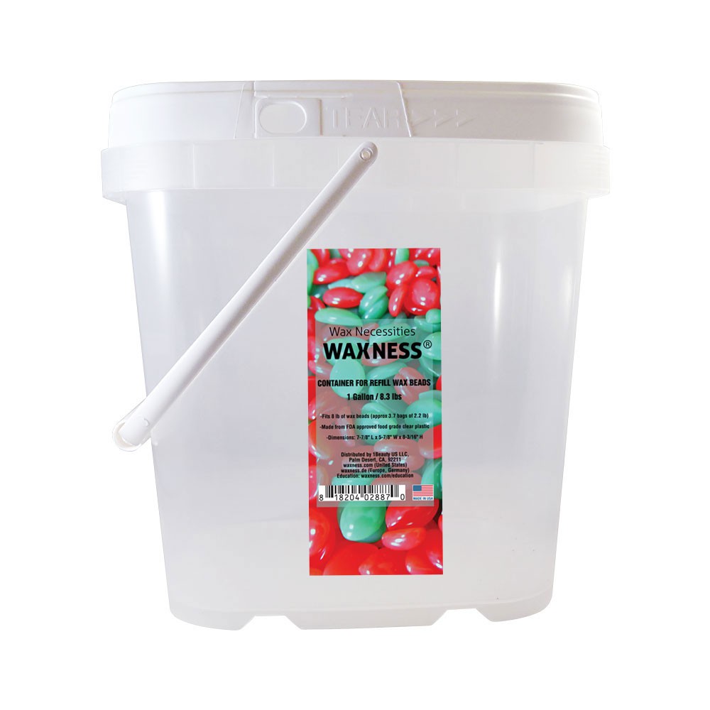 Clear Plastic Empty Container for Refill Wax Beads 1 Gallon / 8.3 lbs