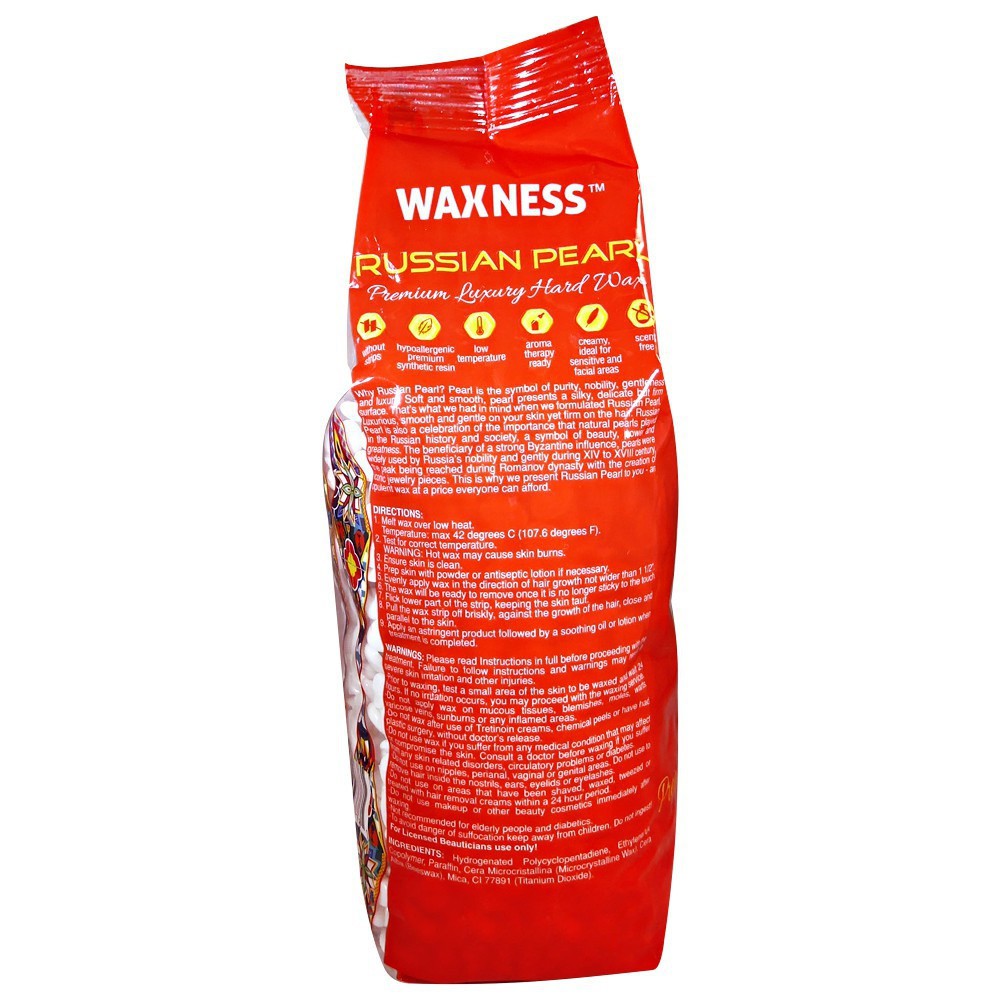 Waxness Polymer Luxury Hard Wax Beads Russian Pearl 2.2 Lb / 35.27 Oz