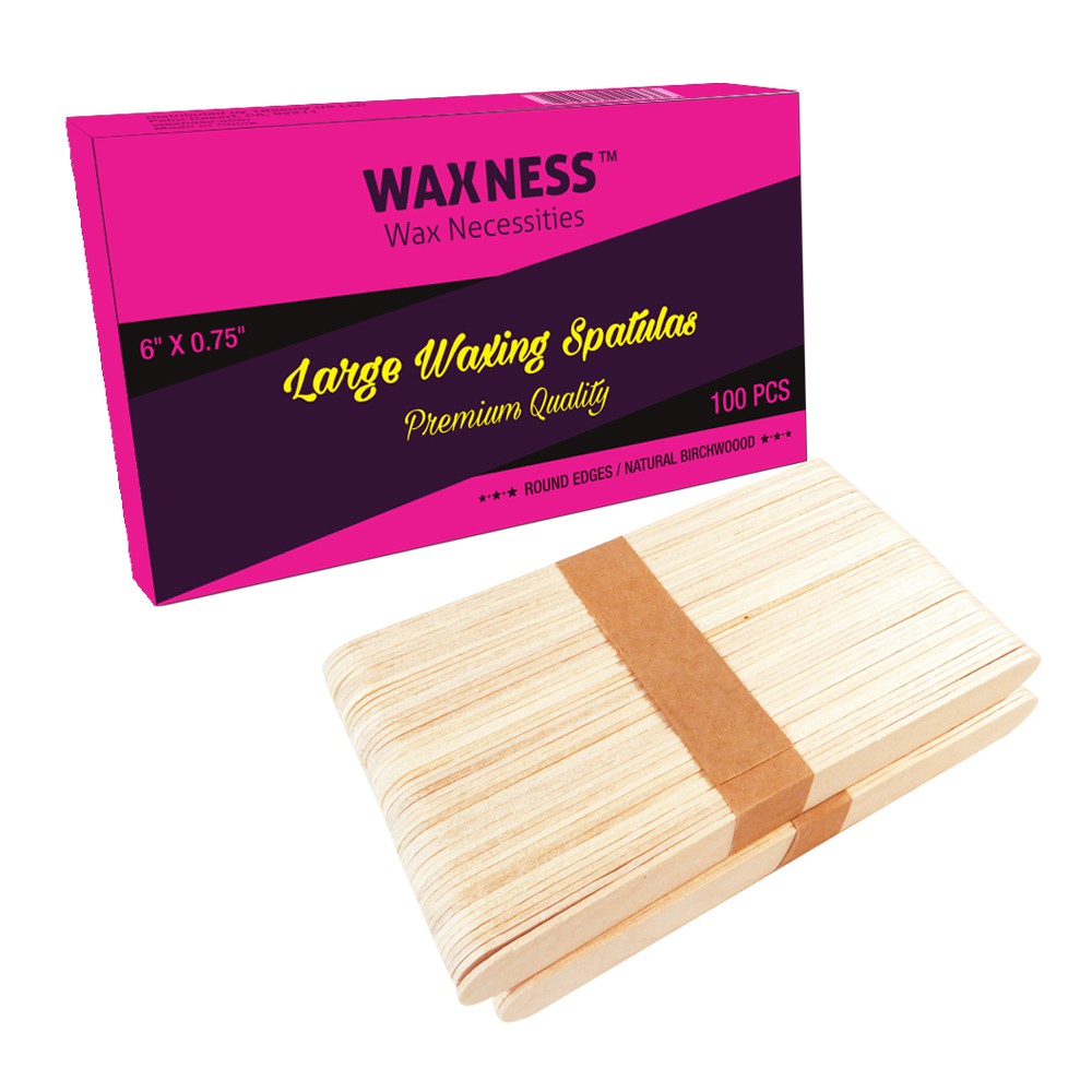 Large Waxing Sticks, Pack of 100, Hair Removal Applicator Spatula,Edge,  Environment Friendly Material, Easy to Apply Wax