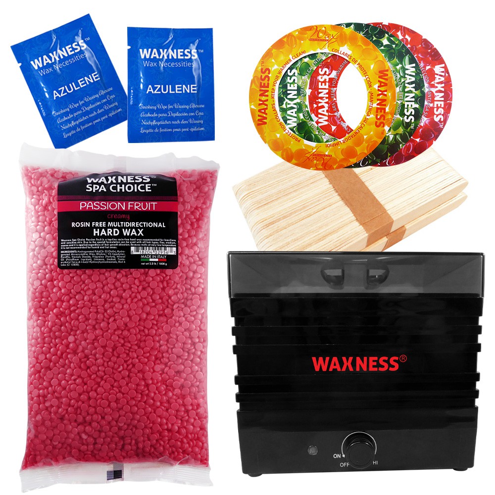 Passion Fruit Stripless Waxing Kit with W-CUBE Black Warmer and