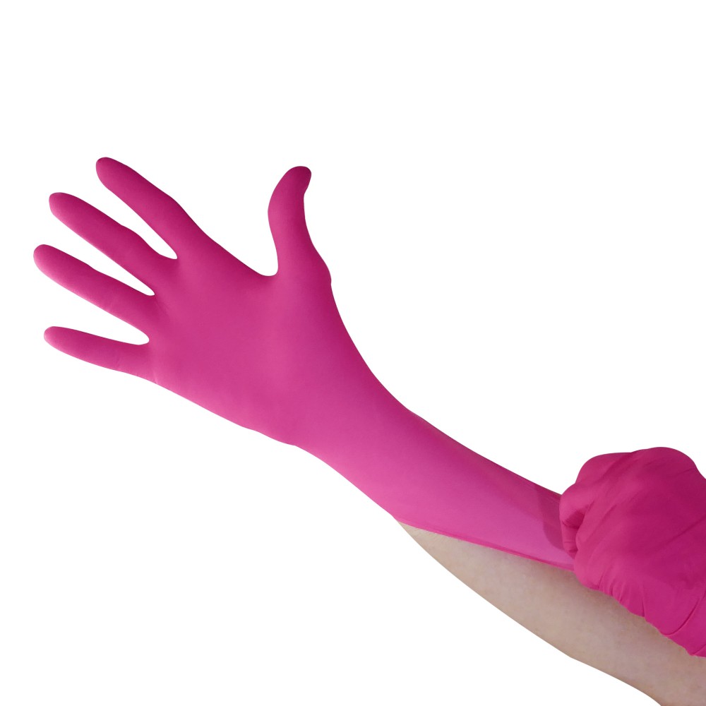 Waxness Cosmetology Nitrile Gloves Pink Medium 100 Pcs Box