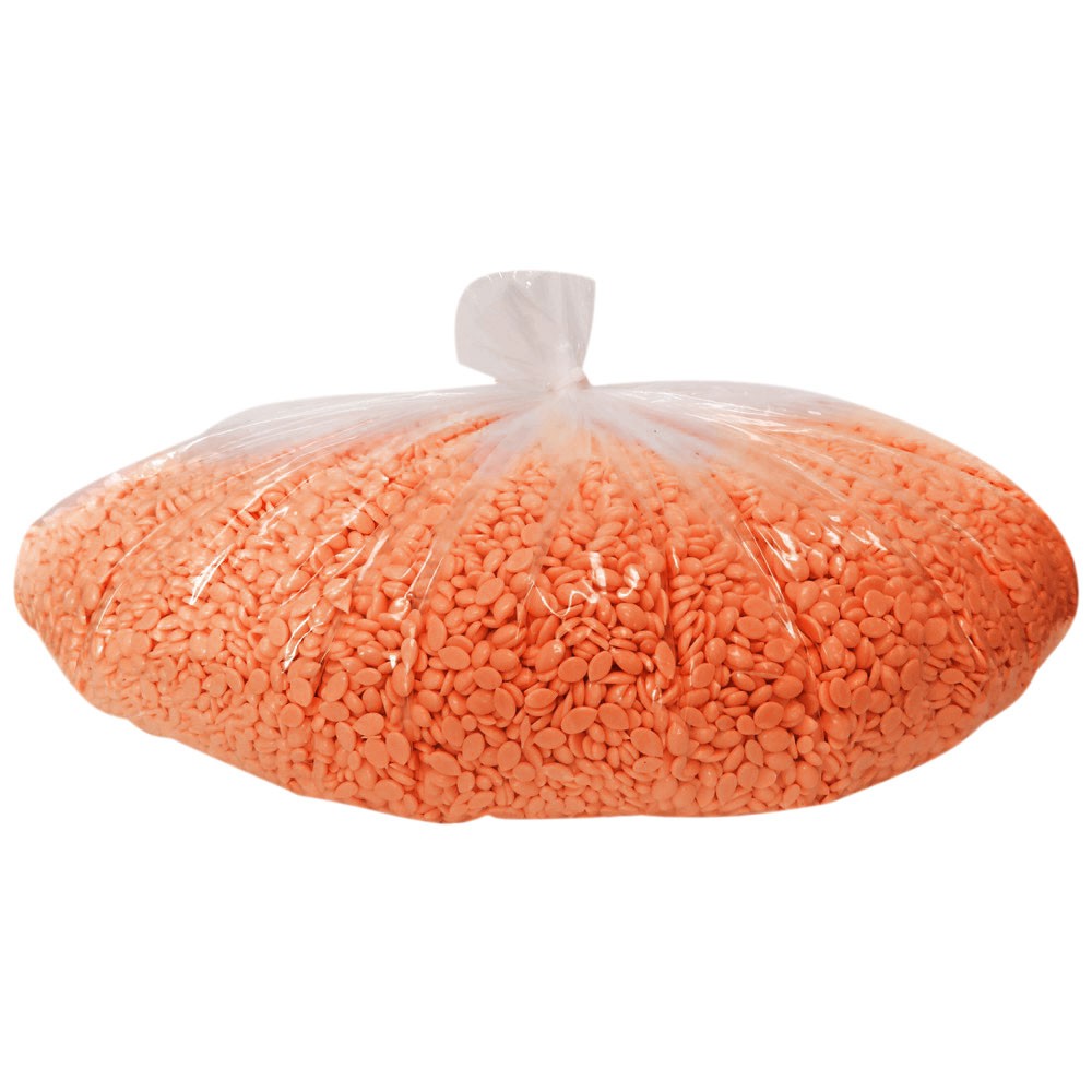 Waxness Rosin Free Hard Wax Beads Coral Bulk 22 lb / 10 kg